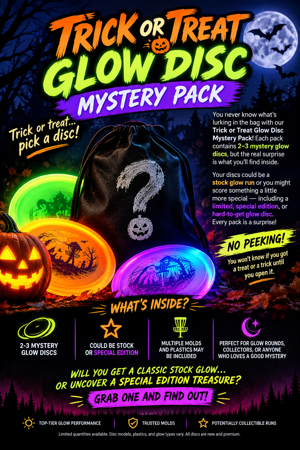 Trick or Treat Glow Disc Mystery Pack